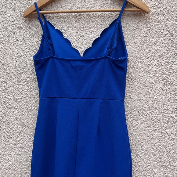 Socialite royal blue bodycon cocktail dress scalloped neckline - Picture 4 of 6